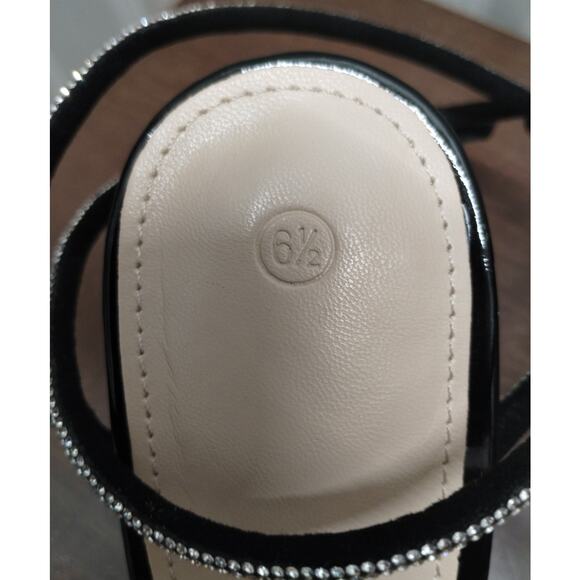 ZBY Women's Size 6.5 Clear Rhinestone Strappy Ankle Pointed Toe Block Heels - Picture 6 of 7